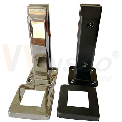 SUS 304 316 Hairline Hitam Matte Mirror Surface Stainless Steel Kolam renang Spigot Kaca Untuk 12mm 24mm Kaca