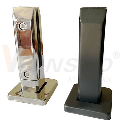 SUS 304 316 Hairline Hitam Matte Mirror Surface Stainless Steel Kolam renang Spigot Kaca Untuk 12mm 24mm Kaca