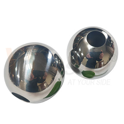 AISI 201 304 SS Fittings Dekorasi Handrail 51mm 60mm Diameter Stainless Steel Bolong Kerongkong Untuk 19mm Pipa Bulat