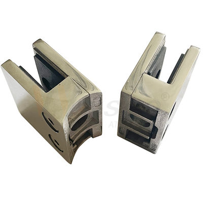 SS 304 316 Perlengkapan Pegangan Bawah Bulat Datar Cermin Satin 45Mm X 45Mm X 25Mm Penjepit Kaca Baja Tahan Karat Persegi