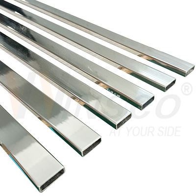 SUS 304 8K Permukaan cermin PVD Warna Inoks Tabung persegi panjang 30mmx10mm Ukuran 1,2mm 1,5mm Tepi pipa kamar mandi stainless steel