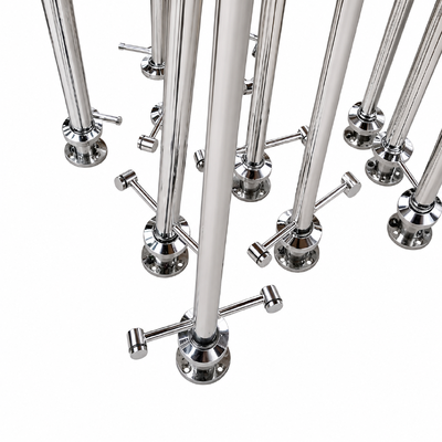 Braket Penyangga Kaca Stainless Steel Kustom dengan Permukaan Poles untuk Sistem Pegangan Tangan