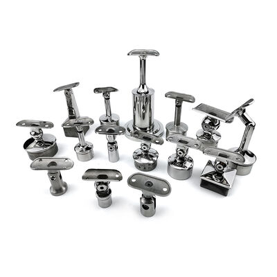 Stainless Steel Adjustable Handrail Dukungan Bracket Saddle