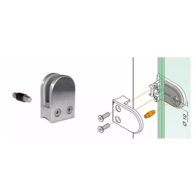 D Bentuk Clip Tangga Inox Kelas 304 316 Clamp Kaca Baja Rinsing Untuk 38.1mm 42.4mm 48.3mm 2' Round Railing