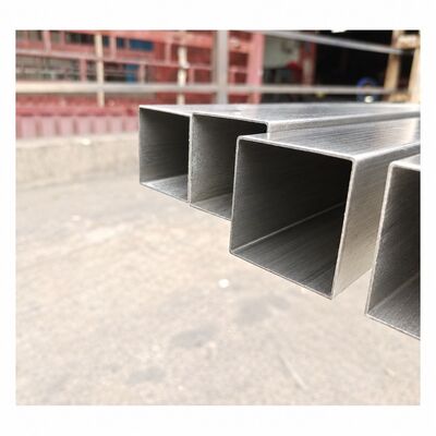 Pipa Kotak Baja Tahan Karat 50x50mm Satin Disikat 201 304 316, Ketebalan Dinding 1.2–3.5mm