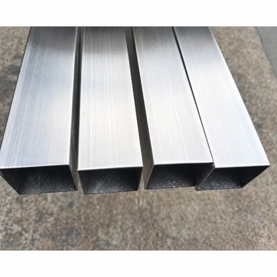 Pipa Kotak Baja Tahan Karat 50x50mm Satin Disikat 201 304 316, Ketebalan Dinding 1.2–3.5mm