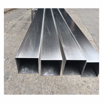Pipa Kotak Baja Tahan Karat 50x50mm Satin Disikat 201 304 316, Ketebalan Dinding 1.2–3.5mm