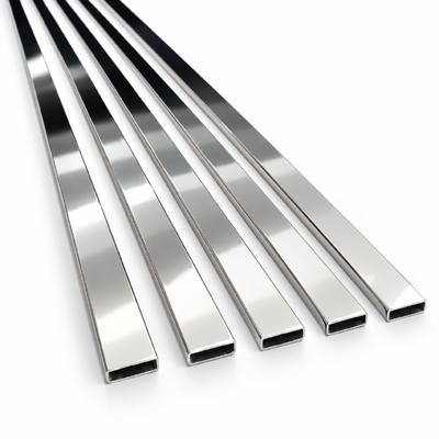30x10mm SUS 304 316 201 Baja Tahan Karat Dipoles Cermin 8K Tabung Persegi Panjang untuk Furnitur Kamar Mandi