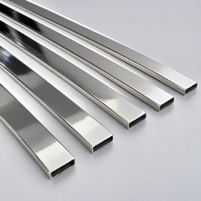 30x10mm SUS 304 316 201 Baja Tahan Karat Dipoles Cermin 8K Tabung Persegi Panjang untuk Furnitur Kamar Mandi