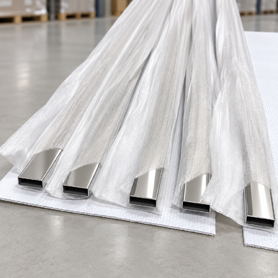 30x10mm SUS 304 316 201 Baja Tahan Karat Dipoles Cermin 8K Tabung Persegi Panjang untuk Furnitur Kamar Mandi