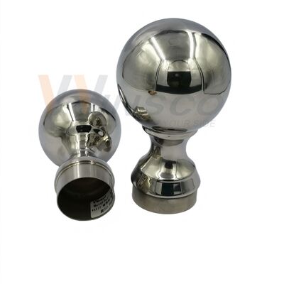 Kelas 304 316 Inoks Fittings Tangga 80mm Dia Stainless Steel Dekoratif Railing Ball Untuk 50,8mm 2 Inch Round Tube