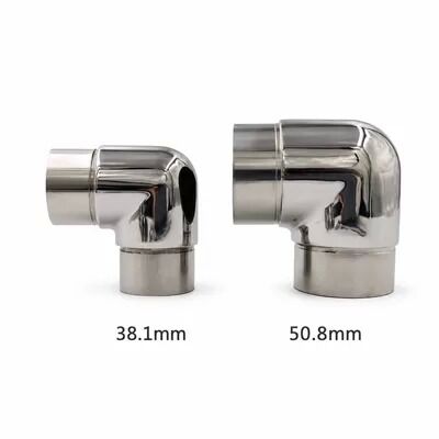 Siku Siku Pendek Stainless Steel SS201, SS304 & SS316 90° untuk Pipa Bulat 25,4–50,8mm