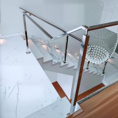 Fittings Balustrade Tangga Baja Berkualitas & Komponen Handrail Kaca