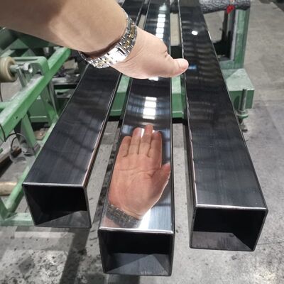 201 304 316 Grade Inox Welded Tube 100mmx100mm Ukuran Besar Stainless Steel Square Pipe 1.5mm-5.0mm Ketebalan
