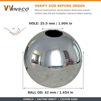 AISI 201 304 SS Fittings Dekorasi Handrail 51mm 60mm Diameter Stainless Steel Bolong Kerongkong Untuk 19mm Pipa Bulat