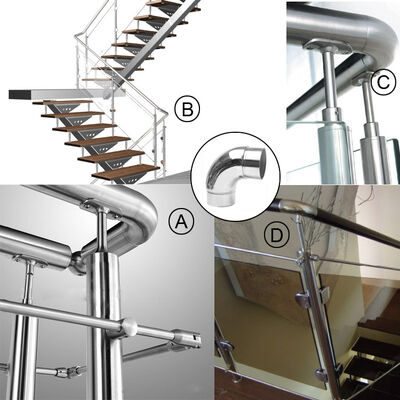 Konektor Pipa Pegangan Tangan Stainless Steel Grade 201/304/316 dengan Finishing Permukaan Kustom dalam Ukuran Metrik dan Inci