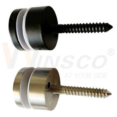 Hairline Hitam Satin M10 Iklan Sekrup AISI 304 316 Stainless Steel Standoff Pin Adaptor Kaca Cocok Untuk 8mm-12mm 24mm