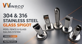 304 316 Keran Kaca Stainless Steel, Keran Pagar Kaca Pagar Kolam untuk Langkan