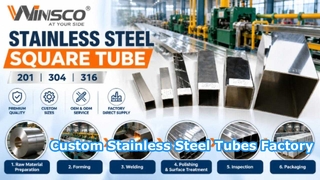 Tabung Persegi Stainless Steel 201 304 316 Kustom | Pabrik VVINSCO