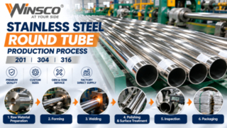 201 304 316 Produksi Tabung Bulat Stainless Steel | Pabrik VVINSCO